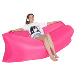 Sofa hơi nước lười ngoài trời di động, giường hơi cỏ bãi biển, kích thước: 200 x 70cm, màu tím, màu cam, màu xanh da trời, màu đen, màu xanh lá, màu hồng, màu đỏ hoa hồng, màu xanh lam sapphire