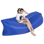 Sofa hơi nước lười ngoài trời di động, giường hơi cỏ bãi biển, kích thước: 200 x 70cm, màu tím, màu cam, màu xanh da trời, màu đen, màu xanh lá, màu hồng, màu đỏ hoa hồng, màu xanh lam sapphire