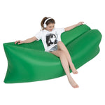 Sofa hơi nước lười ngoài trời di động, giường hơi cỏ bãi biển, kích thước: 200 x 70cm, màu tím, màu cam, màu xanh da trời, màu đen, màu xanh lá, màu hồng, màu đỏ hoa hồng, màu xanh lam sapphire