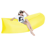 Sofa hơi nước lười ngoài trời di động, giường hơi cỏ bãi biển, kích thước: 200 x 70cm, màu tím, màu cam, màu xanh da trời, màu đen, màu xanh lá, màu hồng, màu đỏ hoa hồng, màu xanh lam sapphire