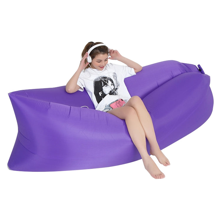 Sofa hơi nước lười ngoài trời di động, giường hơi cỏ bãi biển, kích thước: 200 x 70cm, màu tím, màu cam, màu xanh da trời, màu đen, màu xanh lá, màu hồng, màu đỏ hoa hồng, màu xanh lam sapphire