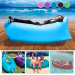 Sofa hơi nước lười ngoài trời di động, giường hơi cỏ bãi biển, kích thước: 200 x 70cm, màu tím, màu cam, màu xanh da trời, màu đen, màu xanh lá, màu hồng, màu đỏ hoa hồng, màu xanh lam sapphire
