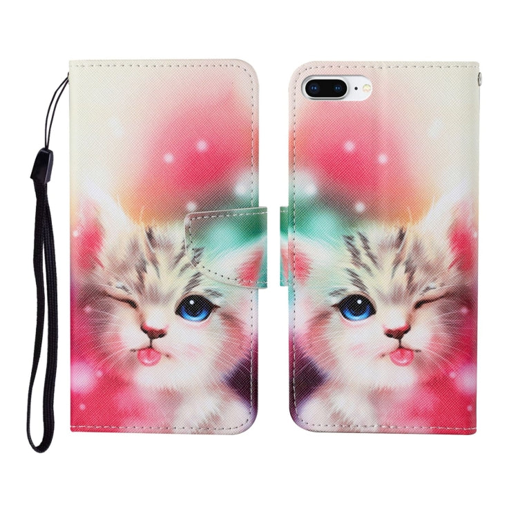 Painted Pattern Horizontal Flip Leathe Case, For iPhone 6, For iPhone 6 Plus, For iPhone 7 Plus