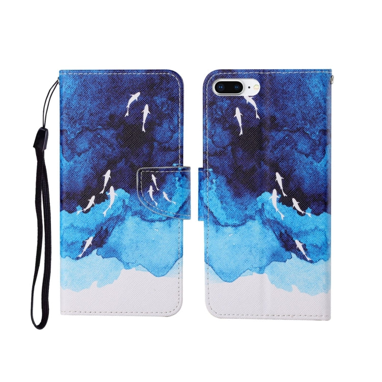 Painted Pattern Horizontal Flip Leathe Case, For iPhone 6, For iPhone 6 Plus, For iPhone 7 Plus
