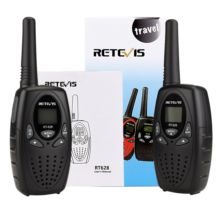 1 cặp bộ đàm cầm tay RETEVIS RT628 công suất 0.5W tần số Mỹ 462.550-467.7125MHz 22 kênh cho trẻ em, RT628 (Màu đen), RT628 (Màu trắng), RT628 (Màu đỏ)