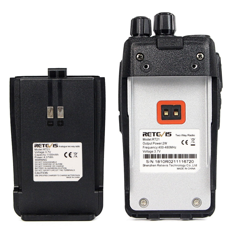 1 cặp RETEVIS RT21 2.5W Tần số Mỹ 400-480MHz 16 kênh Bộ đàm cầm tay, phích cắm Mỹ, RT21 phích cắm Mỹ