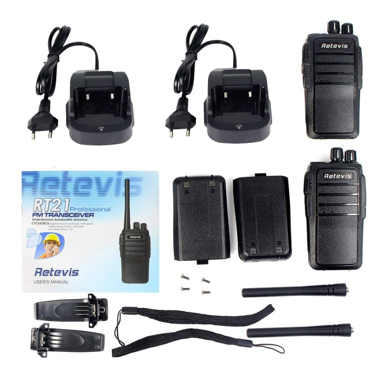 1 cặp RETEVIS RT21 2.5W Tần số Mỹ 400-480MHz 16 kênh Bộ đàm cầm tay, phích cắm Mỹ, RT21 phích cắm Mỹ