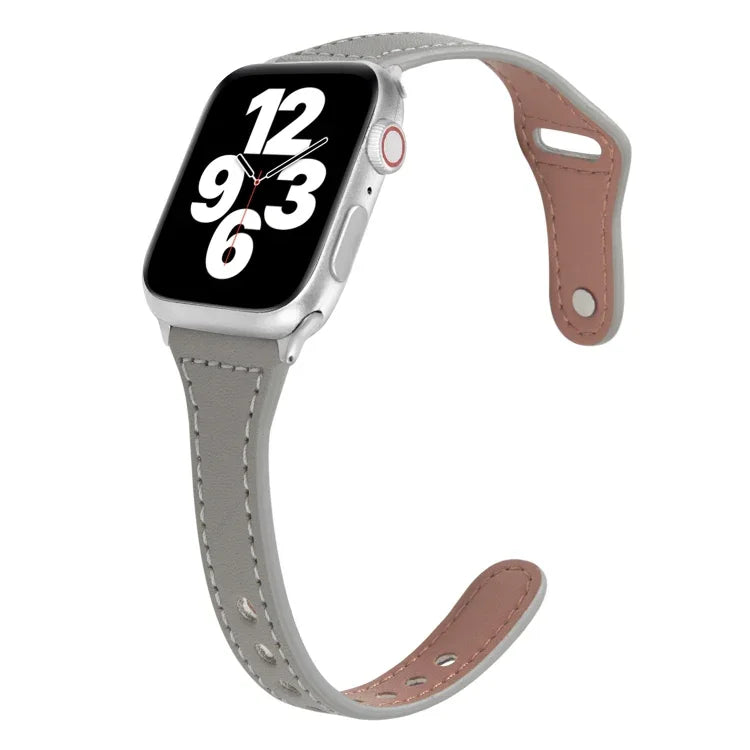 Dây đồng hồ da mỏng khóa ngược hình chữ T đa năng, dành cho Apple Watch Ultra 49mm / Series 8&7 45mm / SE 2&6&SE&5&4 44mm / 3&2&1 42mm, Apple Watch Series 8&7 41mm / SE 2&6&SE&5&4 40mm / 3&2&1 38mm