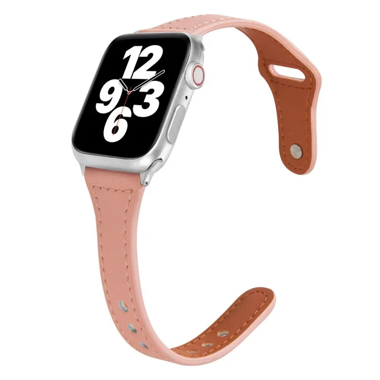 Dây đồng hồ da mỏng khóa ngược hình chữ T đa năng, dành cho Apple Watch Ultra 49mm / Series 8&7 45mm / SE 2&6&SE&5&4 44mm / 3&2&1 42mm, Apple Watch Series 8&7 41mm / SE 2&6&SE&5&4 40mm / 3&2&1 38mm