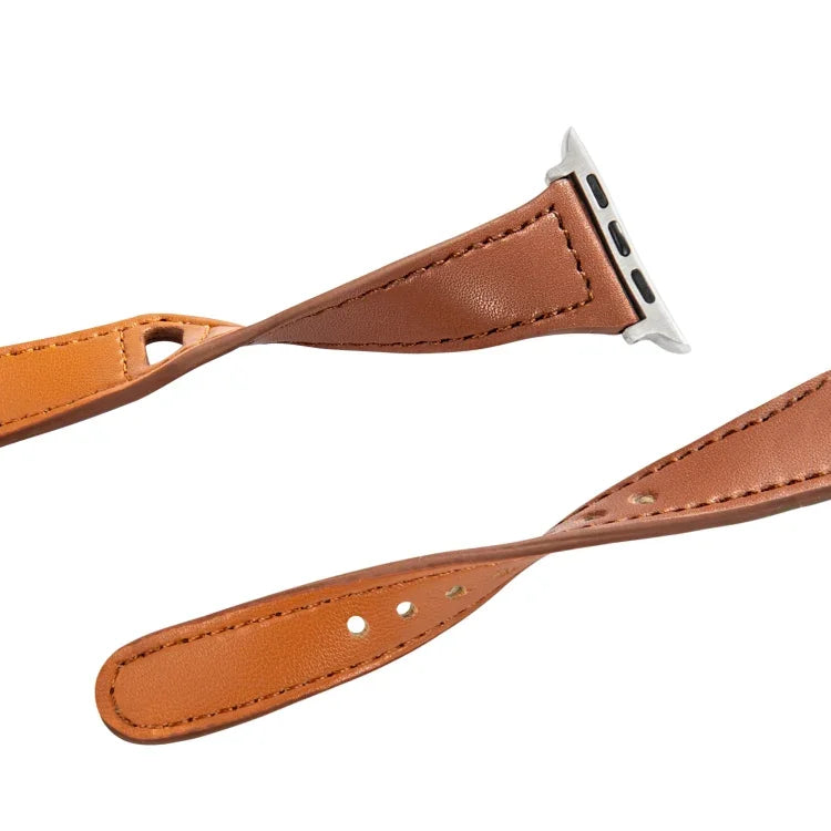 Dây đồng hồ da mỏng khóa ngược hình chữ T đa năng, dành cho Apple Watch Ultra 49mm / Series 8&7 45mm / SE 2&6&SE&5&4 44mm / 3&2&1 42mm, Apple Watch Series 8&7 41mm / SE 2&6&SE&5&4 40mm / 3&2&1 38mm