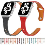 Dây đồng hồ da mỏng khóa ngược hình chữ T đa năng, dành cho Apple Watch Ultra 49mm / Series 8&7 45mm / SE 2&6&SE&5&4 44mm / 3&2&1 42mm, Apple Watch Series 8&7 41mm / SE 2&6&SE&5&4 40mm / 3&2&1 38mm