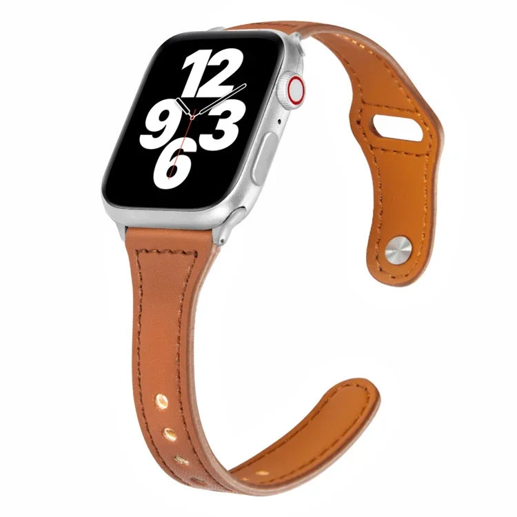 Dây đồng hồ da mỏng khóa ngược hình chữ T đa năng, dành cho Apple Watch Ultra 49mm / Series 8&7 45mm / SE 2&6&SE&5&4 44mm / 3&2&1 42mm, Apple Watch Series 8&7 41mm / SE 2&6&SE&5&4 40mm / 3&2&1 38mm