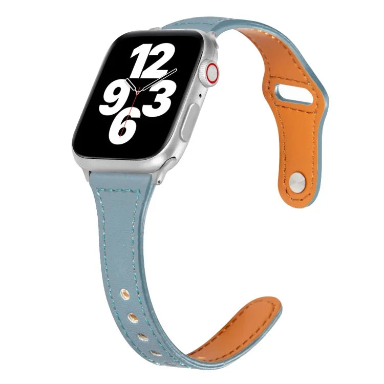 Dây đồng hồ da mỏng khóa ngược hình chữ T đa năng, dành cho Apple Watch Ultra 49mm / Series 8&7 45mm / SE 2&6&SE&5&4 44mm / 3&2&1 42mm, Apple Watch Series 8&7 41mm / SE 2&6&SE&5&4 40mm / 3&2&1 38mm