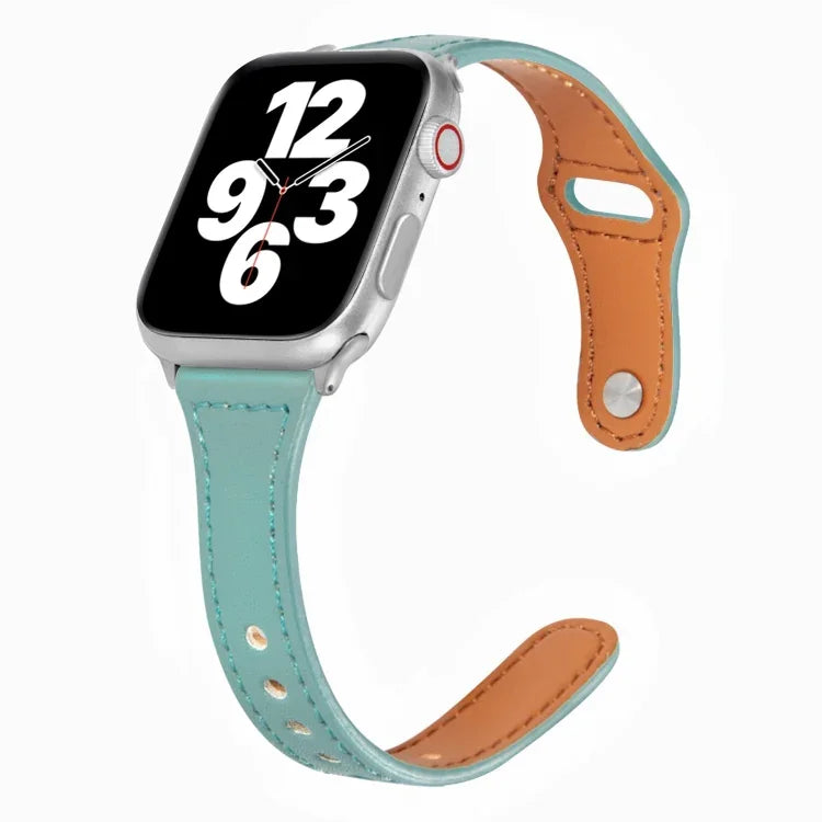 Dây đồng hồ da mỏng khóa ngược hình chữ T đa năng, dành cho Apple Watch Ultra 49mm / Series 8&7 45mm / SE 2&6&SE&5&4 44mm / 3&2&1 42mm, Apple Watch Series 8&7 41mm / SE 2&6&SE&5&4 40mm / 3&2&1 38mm