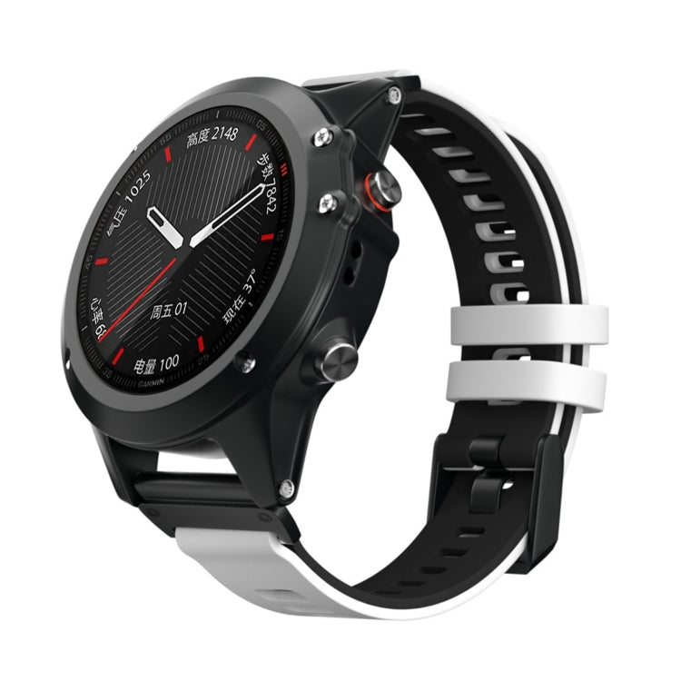 For Garmin Fenix 6X Two-color Silicone Quick Release Replacement Strap Watchband, For Garmin Fenix 6X