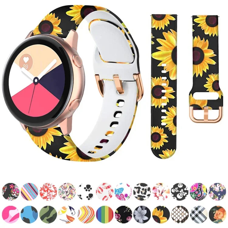 Dây đeo đồng hồ thay thế in silicone, Dành cho Samsung Galaxy Watch 42mm, Dành cho Samsung Galaxy Watch 46mm