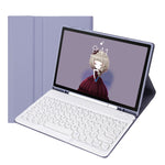 YT11B Ốp da bàn phím Bluetooth màu kẹo có kết cấu cảm giác da và phím tròn tháo rời cho iPad Air 4 2020 / Air 5 2022 / Pro 11 inch 2022 / 2021 / 2020 / 2018 (Trắng băng), Cho iPad Air 11 2024 / 2025 / Air 2020 10.9
