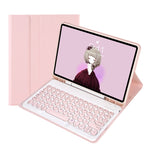 YT11B Ốp da bàn phím Bluetooth màu kẹo có kết cấu cảm giác da và phím tròn tháo rời cho iPad Air 4 2020 / Air 5 2022 / Pro 11 inch 2022 / 2021 / 2020 / 2018 (Trắng băng), Cho iPad Air 11 2024 / 2025 / Air 2020 10.9