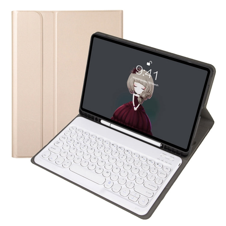 Bao da bàn phím Bluetooth với phím tròn họa tiết da cừu có thể tháo rời YA098B, có khe cắm bút và giá đỡ, dành cho iPad Air 5 / 4 10.9 inch 2020 / Pro 11 inch 2020 / 2018, dành cho iPad 10.2 (2020) & (2019) / Air 3 10.5 inch / Pro 10.5 inch