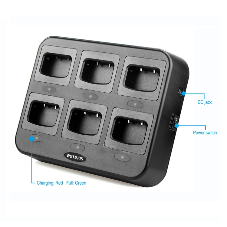 Bộ sạc bộ đàm sáu chiều RETEVIS RTC777 cho Retevis H777, Phích cắm RTC777 AU, Phích cắm RTC777 US, Phích cắm RTC777 EU, Phích cắm RTC777 UK