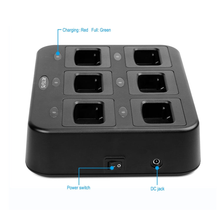 Bộ sạc bộ đàm sáu chiều RETEVIS RTC777 cho Retevis H777, Phích cắm RTC777 AU, Phích cắm RTC777 US, Phích cắm RTC777 EU, Phích cắm RTC777 UK