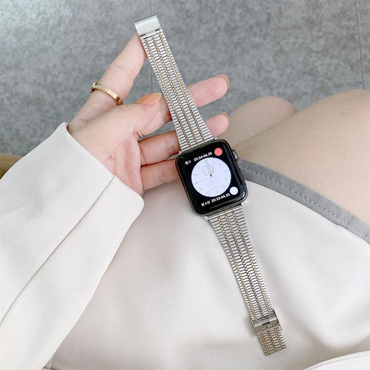 Dây thay thế thép bảy hạt phối màu, Dành cho Apple Watch Series 7 41mm / & 6 & SE & 5 & 4 40mm, Dành cho Apple Watch Series 7 45mm / & 6 & SE & 5 & 4 44mm