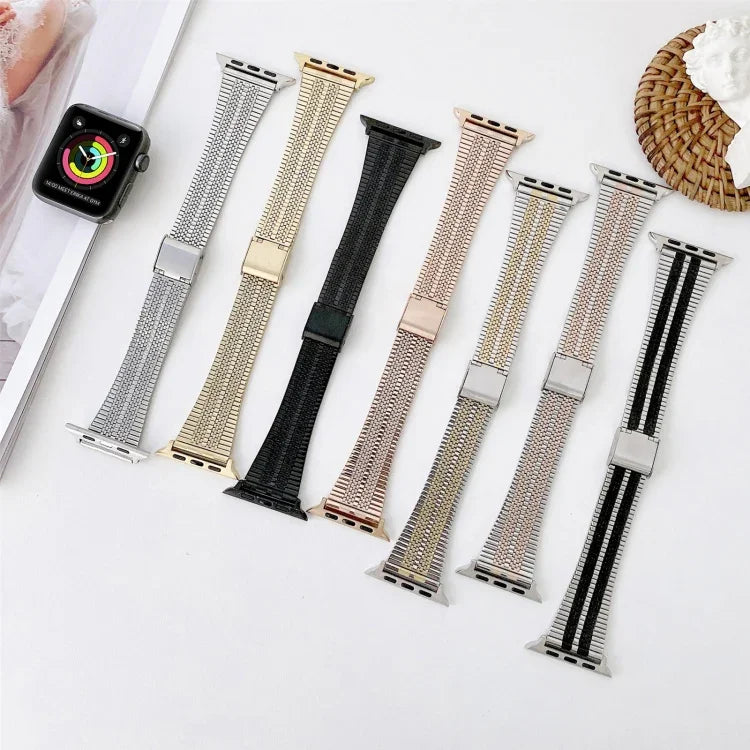 Dây thay thế thép hai sọc, Dành cho Apple Watch Series 7 41mm / & 6 & SE & 5 & 4 40mm, Dành cho Apple Watch Series 7 45mm / & 6 & SE & 5 & 4 44mm