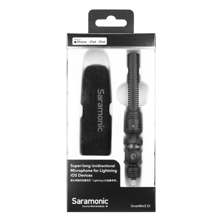 Microphone định hướng siêu dài Saramonic SmartMic5 Di cho thiết bị giao diện 8 chân, SmartMic5 Di