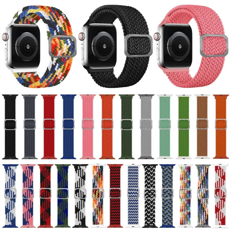 Dây đồng hồ đàn hồi bện kiểu khóa cài cho Apple Watch Series 9&8&7 41mm / SE 3&SE 2&6&SE&5&4 40mm / 3&2&1 38mm (Màu cầu vồng), Dành cho Apple Watch Series 7 45mm / 6 & SE & 5 & 4 44mm / 3 & 2 & 1 42mm