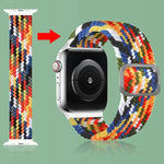 Dây đồng hồ đàn hồi bện kiểu khóa cài cho Apple Watch Series 9&8&7 41mm / SE 3&SE 2&6&SE&5&4 40mm / 3&2&1 38mm (Màu cầu vồng), Dành cho Apple Watch Series 7 45mm / 6 & SE & 5 & 4 44mm / 3 & 2 & 1 42mm