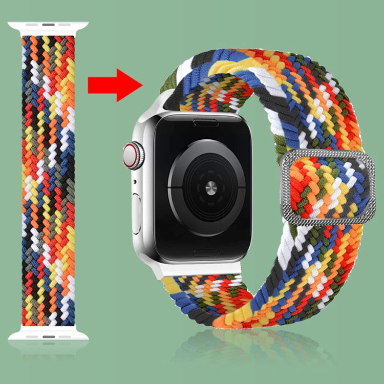 Dây đồng hồ dây thun bện khóa cài cho Apple Watch Series 9&8&7 41mm / SE 3&SE 2&6&SE&5&4 40mm / 3&2&1 38mm (Màu cầu vồng), dành cho Apple Watch Series 8&7 41mm / SE 2&6&SE&5&4 40mm / 3&2&1 38mm