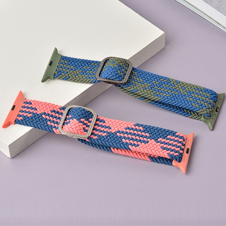 Dây đồng hồ dây thun bện khóa cài cho Apple Watch Series 9&8&7 41mm / SE 3&SE 2&6&SE&5&4 40mm / 3&2&1 38mm (Màu cầu vồng), dành cho Apple Watch Series 8&7 41mm / SE 2&6&SE&5&4 40mm / 3&2&1 38mm