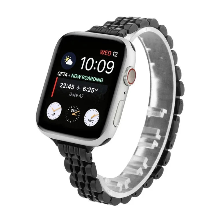 Dây đeo đồng hồ thép không gỉ bảy hạt eo nhỏ Dành cho Apple Watch Series 6 & SE &, Dành cho Apple Watch Series 7 45mm / 6 & SE & 5 & 4 44mm / 3 & 2 & 1 42mm, Dành cho Apple Watch Series 8&7 41mm / SE 2&6&SE&5&4 40mm / 3&2&1 38mm