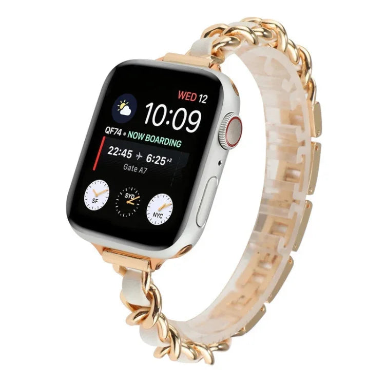 Dây đồng hồ bằng thép không gỉ với bảy hạt eo nhỏ cho Apple Watch Series 6 & SE &, cho Apple Watch Ultra 49mm / Series 8&7 45mm / SE 2&6&SE&5&4 44mm / 3&2&1 42mm, cho Apple Watch Series 8&7 41mm / SE 2&6&SE&5&4 40mm / 3&2&1 38mm