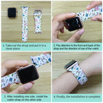 Dây đeo đồng hồ in silicone tích hợp thay thế, dành cho Apple Watch Series 6 / 5 / 4 / Watch SE 44mm, dành cho Apple Watch Series 6 / 5 / 4 / Watch SE 40mm, dành cho Apple Watch Series 3 & 2 & 1 42mm