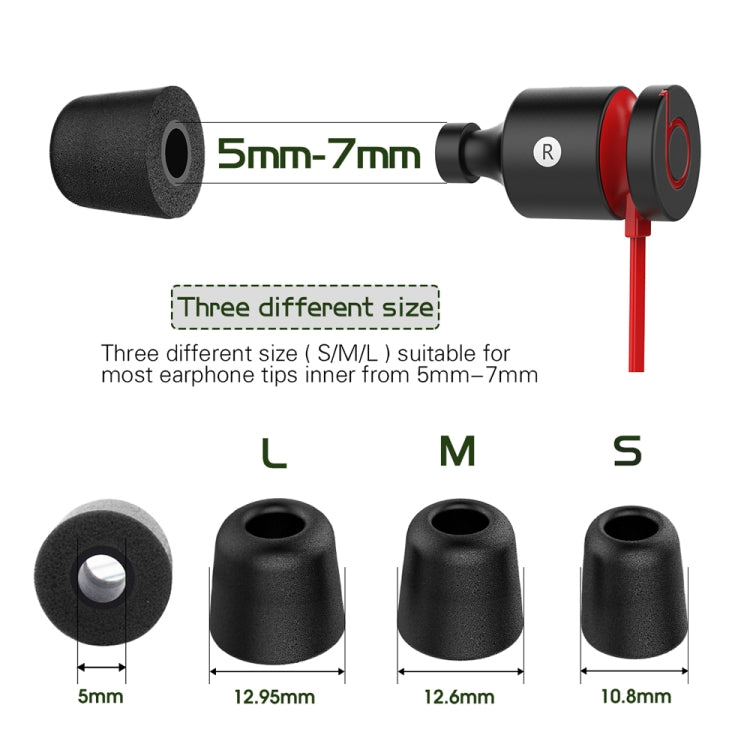 6 cặp nút tai bằng mút nhớt đàn hồi chậm New Bee NB-M1 kèm hộp đựng, phù hợp với nút tai 5mm-7mm, mút nhớt màu đen