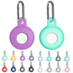 Ốp bảo vệ chống trầy xước bằng silicone chống sốc kèm móc khóa carabiner, dành cho AirTag