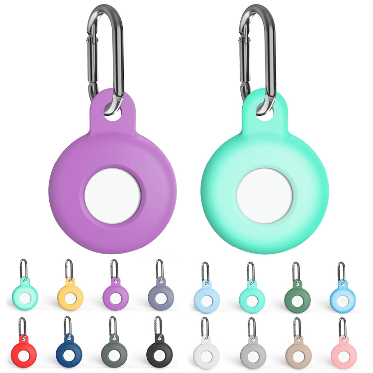 Ốp bảo vệ chống trầy xước bằng silicone chống sốc kèm móc khóa carabiner, dành cho AirTag