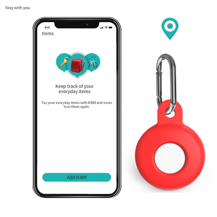 Ốp bảo vệ chống trầy xước bằng silicone chống sốc kèm móc khóa carabiner, dành cho AirTag