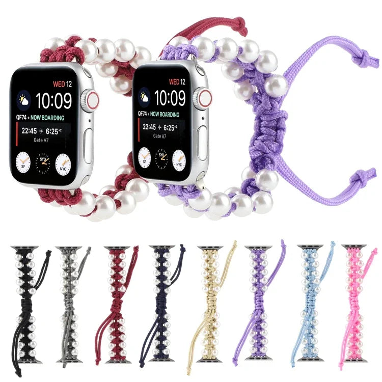 Dây đồng hồ thay thế bằng dây dù hạt dù, Dành cho Apple Watch Series 6 & SE &, Dành cho Apple Watch Ultra 49mm / Series 8&7 45mm / SE 2&6&SE&5&4 44mm / 3&2&1 42mm, Dành cho Apple Watch Series 8&7 41mm / SE 2&6&SE&5&4 40mm / 3&2&1 38mm