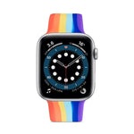Dây đồng hồ silicone cầu vồng, Dành cho Apple Watch Series, 7 45mm / 6 & SE & 5 & 4 44mm / 3 & 2 & 1 42mm, 7 41mm / 6 & SE & 5 & 4 40mm / 3 & 2 & 1 38mm