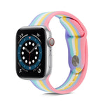 Dây đồng hồ silicone cầu vồng, Dành cho Apple Watch Series, 7 45mm / 6 & SE & 5 & 4 44mm / 3 & 2 & 1 42mm, 7 41mm / 6 & SE & 5 & 4 40mm / 3 & 2 & 1 38mm