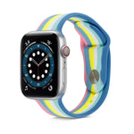 Dây đồng hồ silicone cầu vồng, Dành cho Apple Watch Series, 7 45mm / 6 & SE & 5 & 4 44mm / 3 & 2 & 1 42mm, 7 41mm / 6 & SE & 5 & 4 40mm / 3 & 2 & 1 38mm