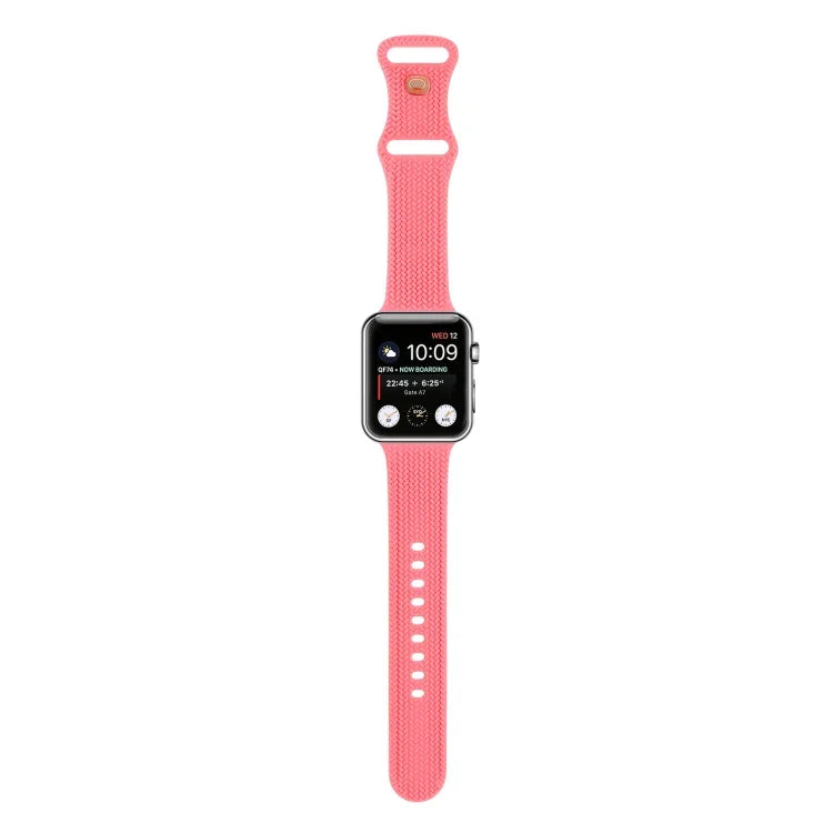 Dây đồng hồ silicone khóa số 8 họa tiết dệt, Dành cho Apple Watch Series, 7 45mm / 6 & SE & 5 & 4 44mm / 3 & 2 & 1 42mm, 7 41mm / 6 & SE & 5 & 4 40mm / 3 & 2 & 1 38mm
