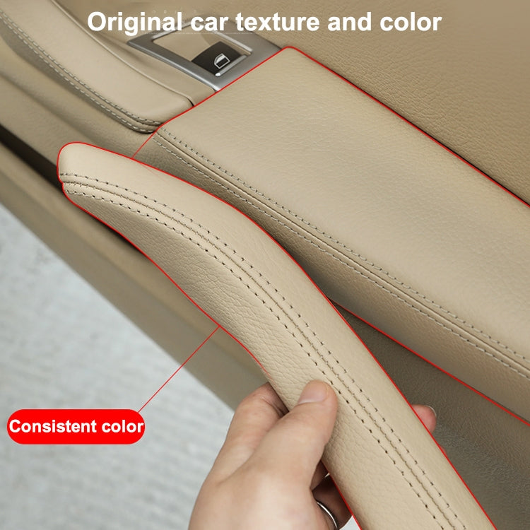 Car Leather Right Side Inner Door Handle Assembly 51417225854 for BMW 5 Series F10 / F18 2011-2017, Right Side (Black), Right Side (Beige), Right Side (Creamy-white), Right Side (Grey), Right Side (Wine Red), Right Side (Mocha)