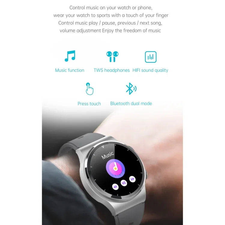 Đồng hồ thông minh tai nghe Bluetooth màn hình cảm ứng IPS 1.3 inch GT69 chống nước IP67, Hỗ trợ theo dõi giấc ngủ / Theo dõi nhịp tim / Gọi Bluetooth