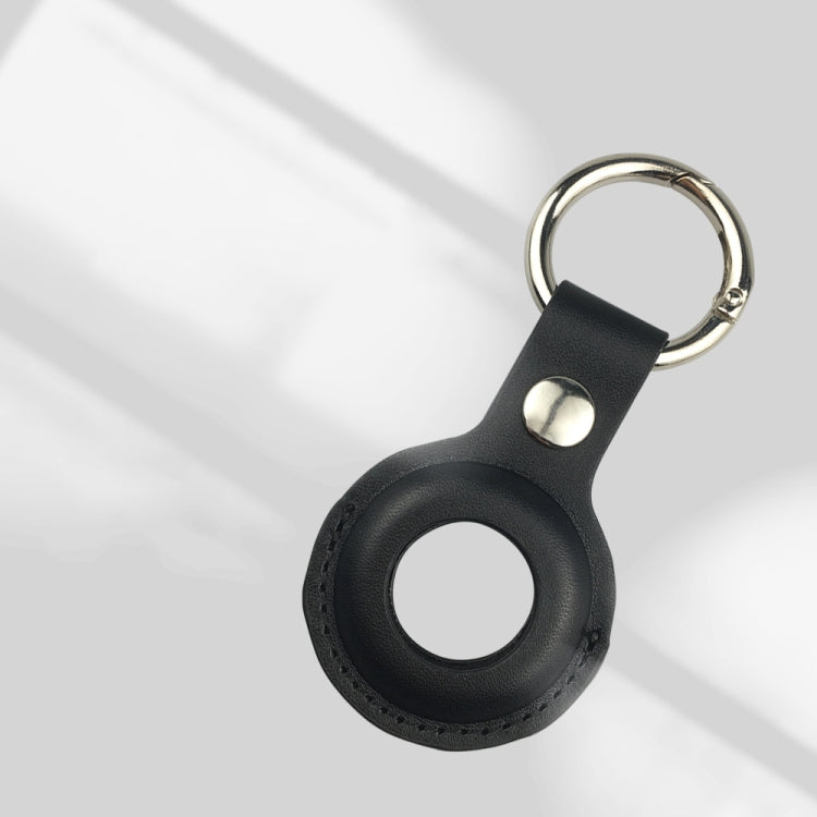 Ốp bảo vệ bằng da chống sốc chống trầy xước kèm móc khóa và dây treo cho AirTag thế hệ 2 / AirTag thế hệ 1