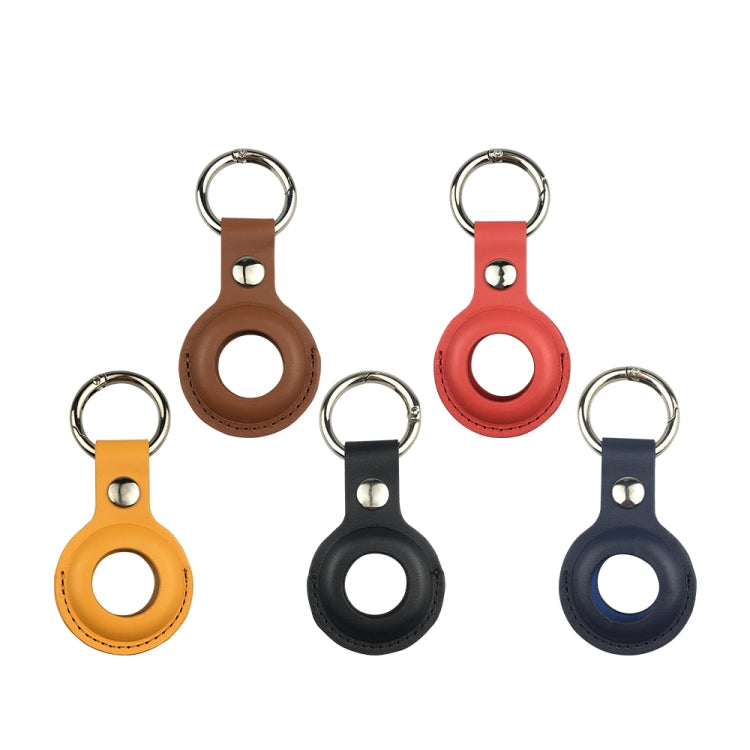 Ốp bảo vệ bằng da chống sốc chống trầy xước kèm móc khóa và dây treo cho AirTag thế hệ 2 / AirTag thế hệ 1