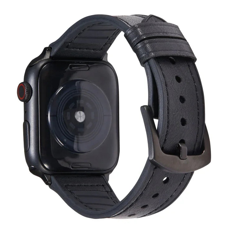 Dây đồng hồ thay thế bằng da họa tiết Crazy Horse cho Apple Watch Series, 7 45mm / 6 & SE & 5 & 4 44mm / 3 & 2 & 1 42mm, 7 41mm / 6 & SE & 5 & 4 40mm / 3 & 2 & 1 38mm