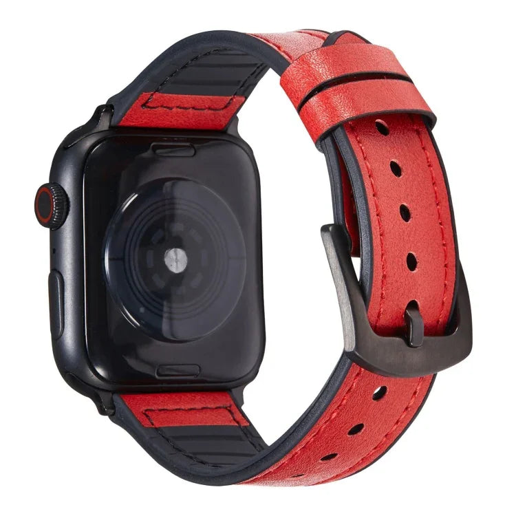 Dây đồng hồ thay thế bằng da họa tiết Crazy Horse cho Apple Watch Series, 7 45mm / 6 & SE & 5 & 4 44mm / 3 & 2 & 1 42mm, 7 41mm / 6 & SE & 5 & 4 40mm / 3 & 2 & 1 38mm